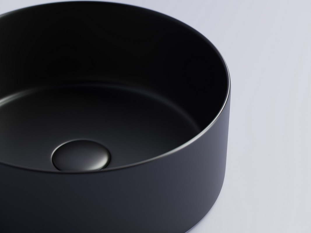 Раковина накладная Ceramica Nova Element CN6032MB 35.8x35.8 (черный матовый), без донного клапана