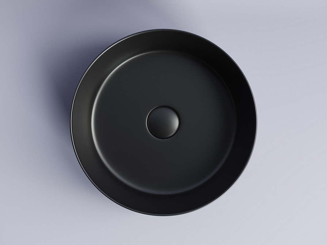 Раковина накладная Ceramica Nova Element CN6032MB 35.8x35.8 (черный матовый), без донного клапана