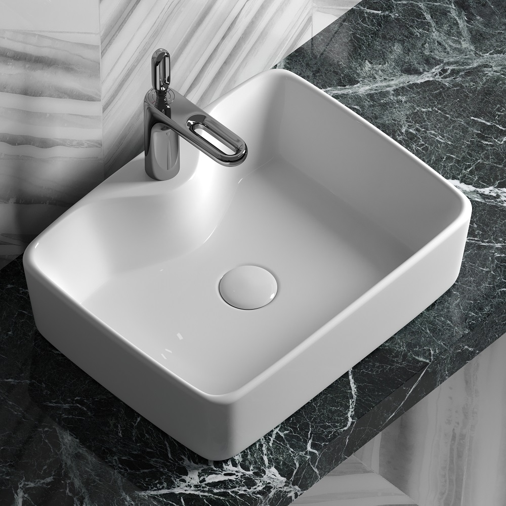 Раковина накладная Ceramica Nova Element CN6033 48x37 (белый), без донного клапана