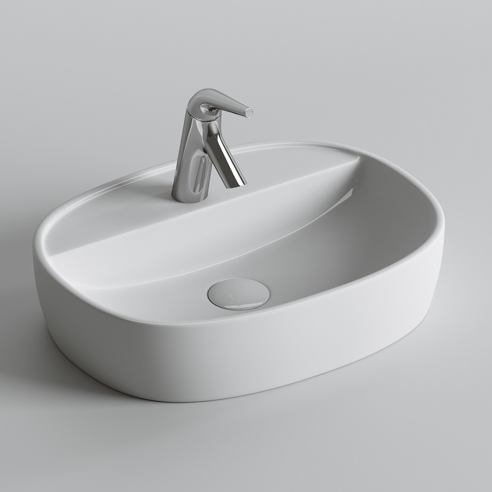 Раковина накладная Ceramica Nova Element CN6036 50x38 (белый), без донного клапана