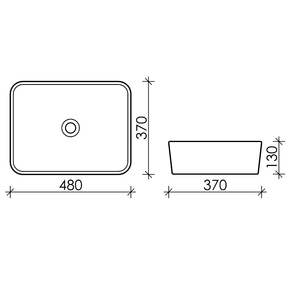Раковина накладная Ceramica Nova Element CN6037 48x37(белый), без донного клапана