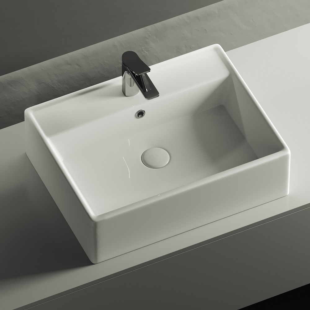 Раковина накладная Ceramica Nova Element CN6046 59x45 (белый), без донного клапана