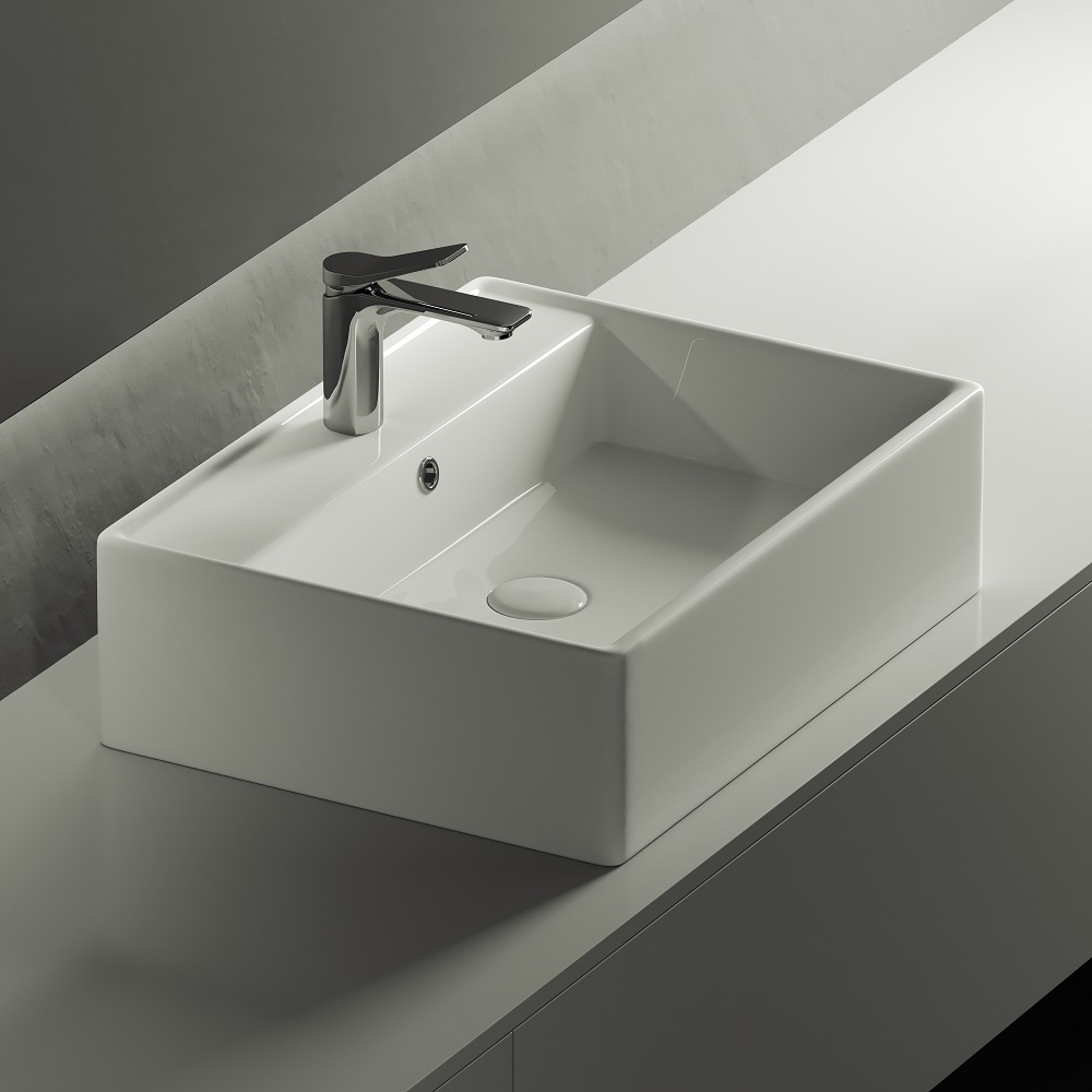 Раковина накладная Ceramica Nova Element CN6046 59x45 (белый), без донного клапана