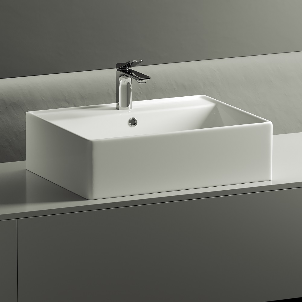 Раковина накладная Ceramica Nova Element CN6046 59x45 (белый), без донного клапана