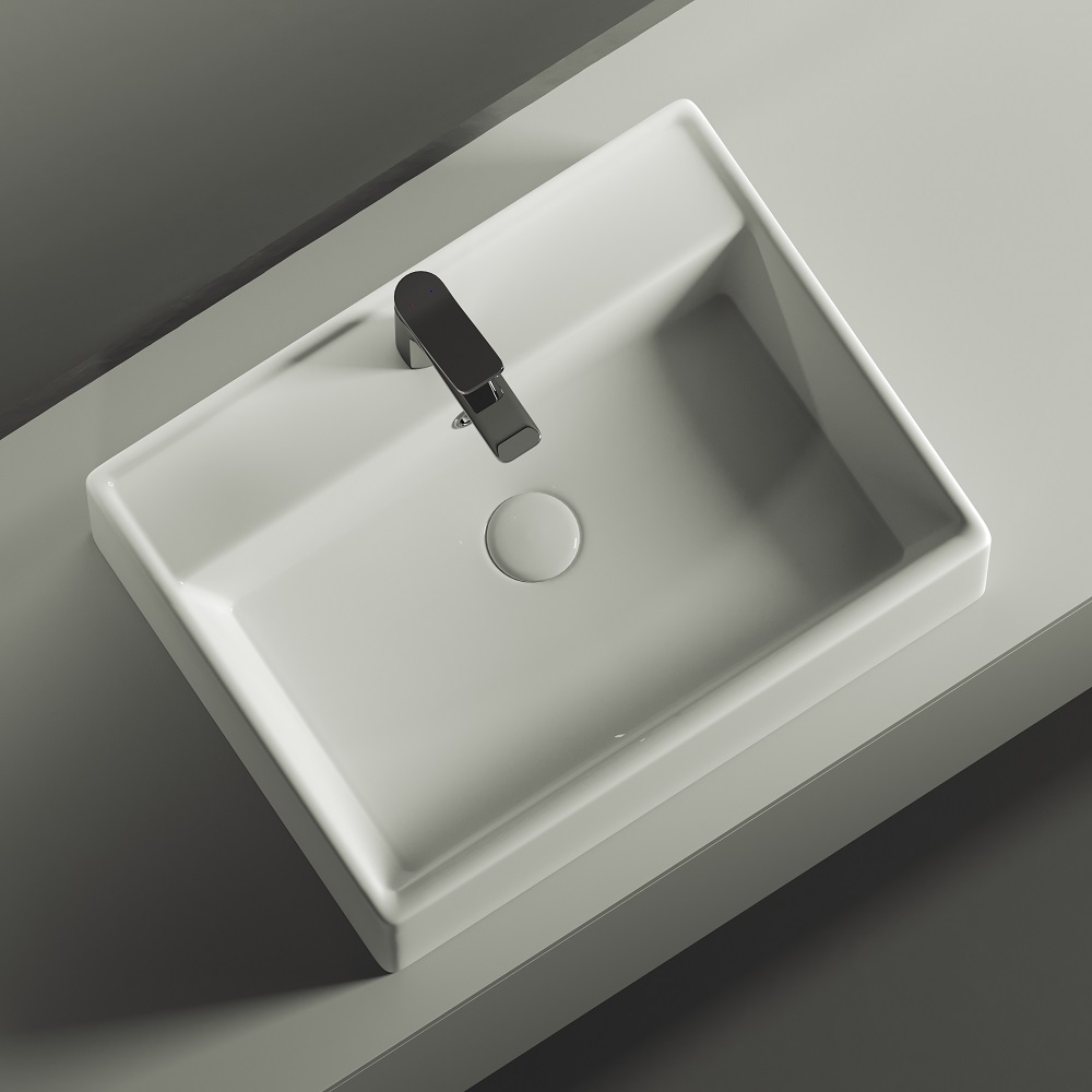 Раковина накладная Ceramica Nova Element CN6046 59x45 (белый), без донного клапана