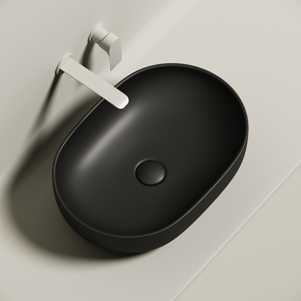 Раковина накладная Ceramica Nova Element CN6047MB 60x41.5 (черный матовый), без донного клапана