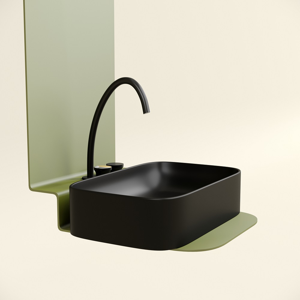 Раковина накладная Ceramicanova Element CN6053MB 60.5x38x15 (черный матовый), без донного клапана