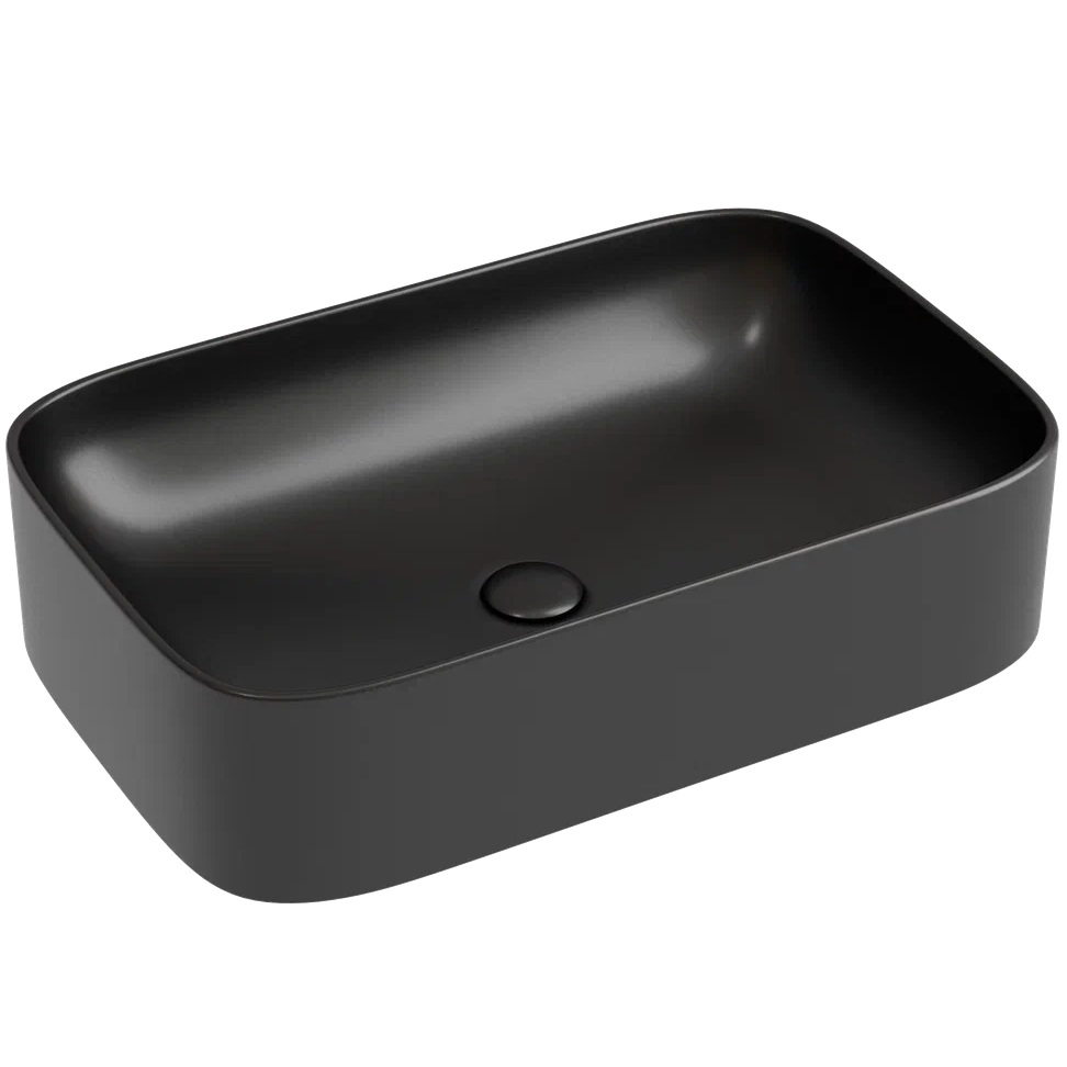 Раковина накладная Ceramicanova Element CN6053MB 60.5x38x15 (черный матовый), без донного клапана