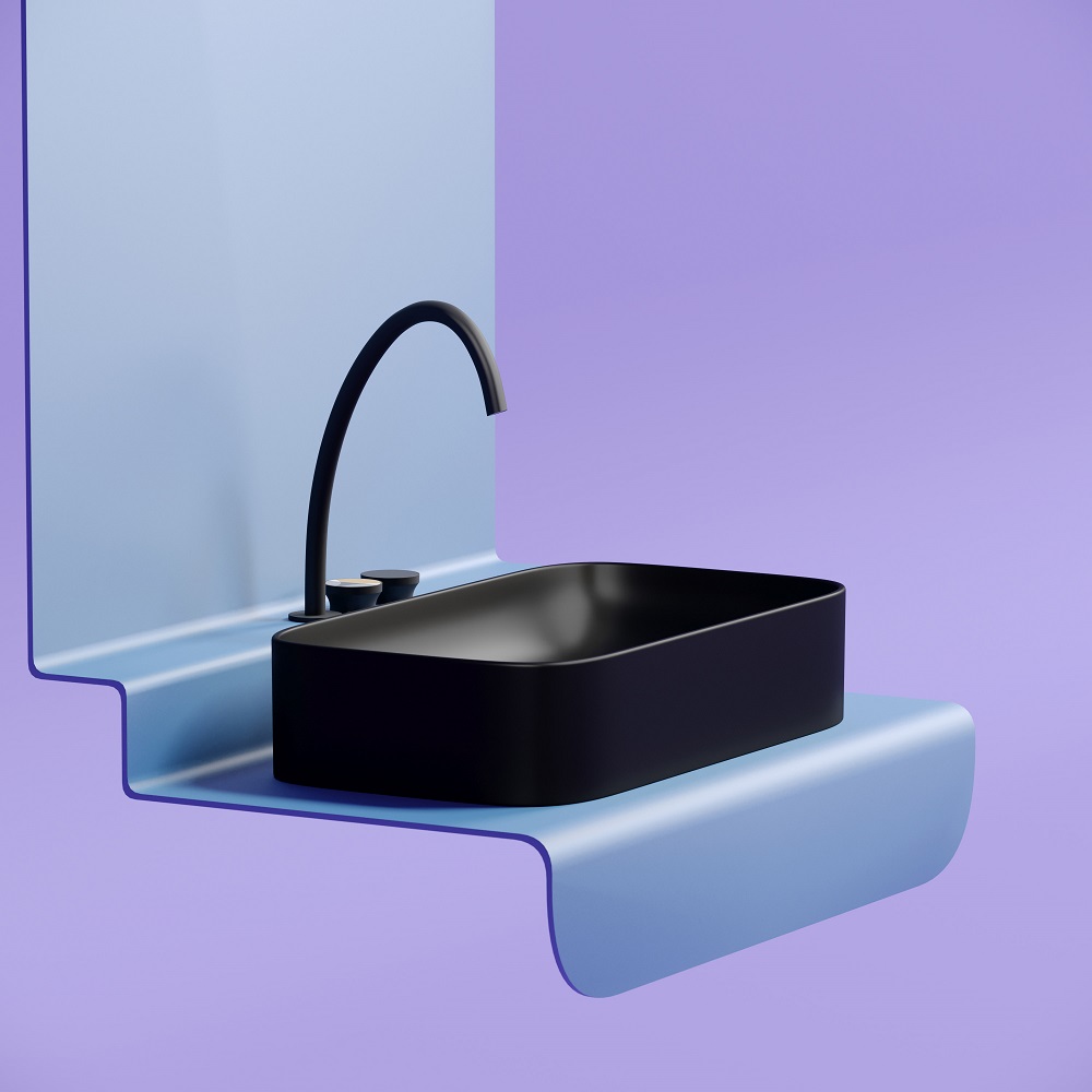 Раковина накладная Ceramicanova Element CN6054MB 70.5x38x15 (черный матовый), без донного клапана