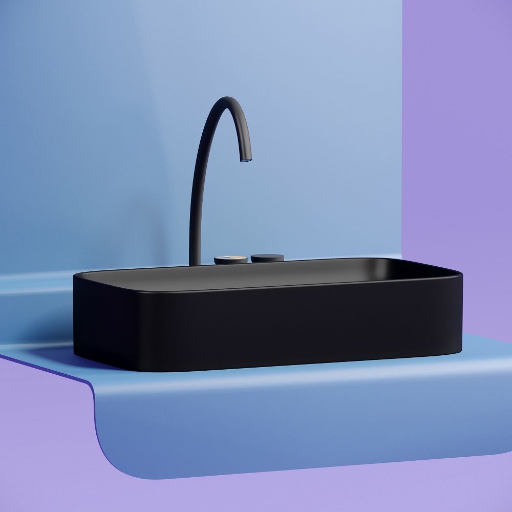 Раковина накладная Ceramicanova Element CN6054MB 70.5x38x15 (черный матовый), без донного клапана