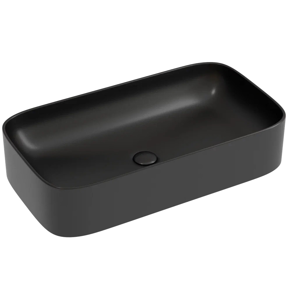 Раковина накладная Ceramicanova Element CN6054MB 70.5x38x15 (черный матовый), без донного клапана
