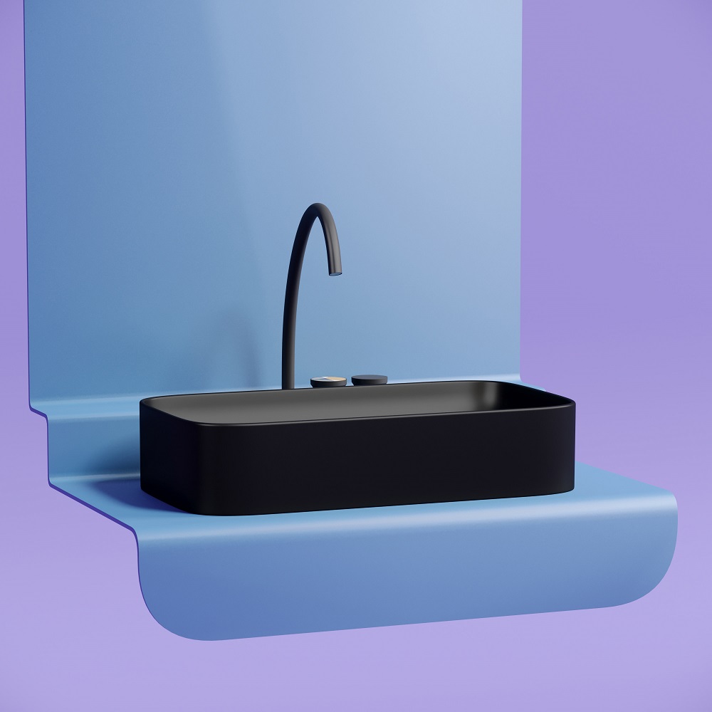 Раковина накладная Ceramicanova Element CN6054MB 70.5x38x15 (черный матовый), без донного клапана