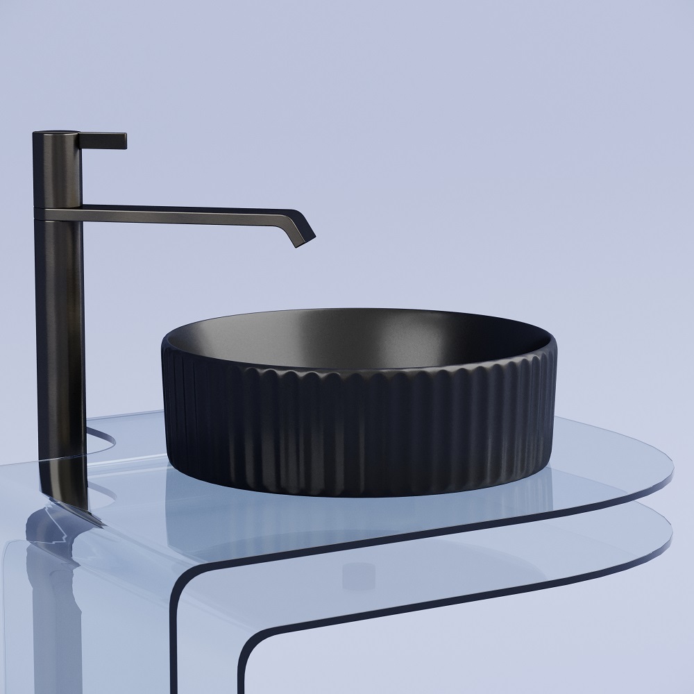 Раковина накладная Ceramicanova Element CN6057MB 36x36x11.5 (матовый черный), без донного клапана