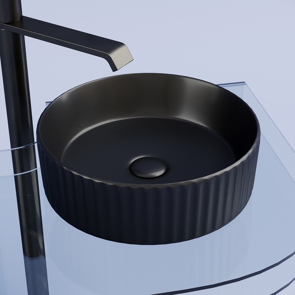 Раковина накладная Ceramicanova Element CN6057MB 36x36x11.5 (матовый черный), без донного клапана