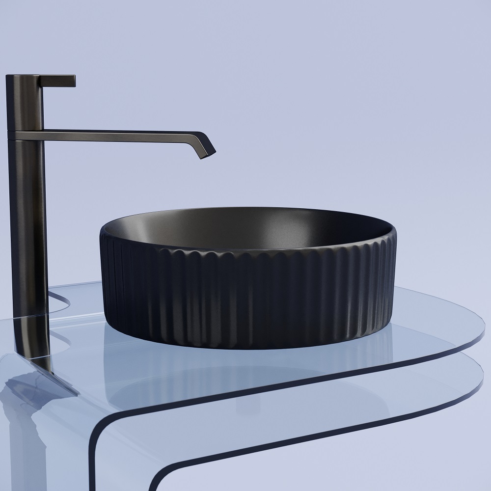 Раковина накладная Ceramicanova Element CN6057MB 36x36x11.5 (матовый черный), без донного клапана