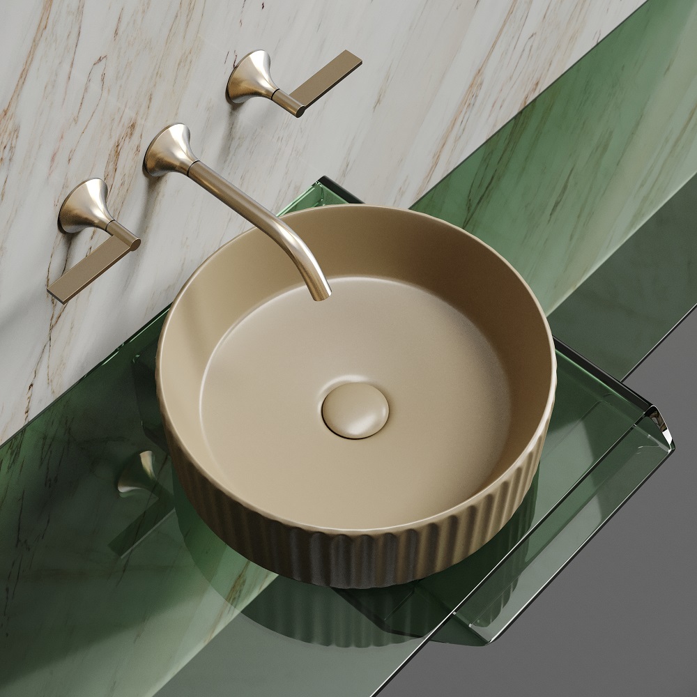 Раковина накладная Ceramicanova Element CN6057MC 36x36x11.5 (капучино матовый), без донного клапана