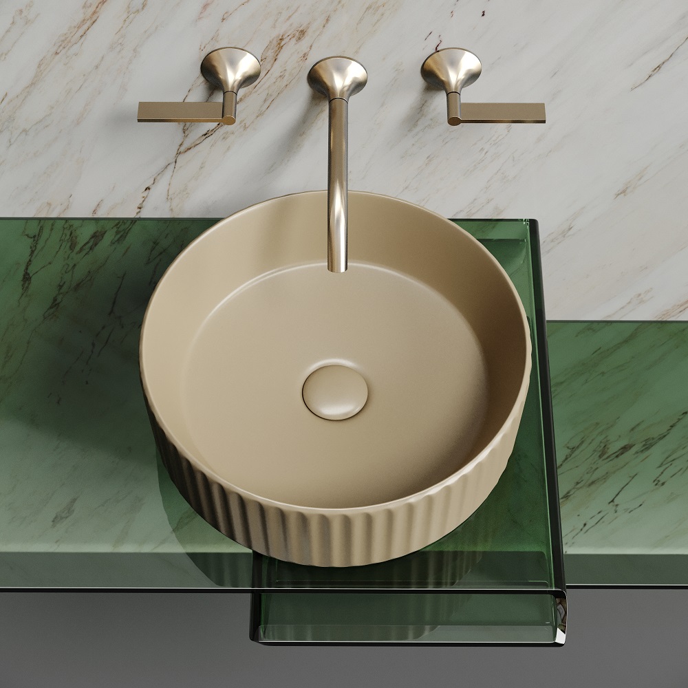 Раковина накладная Ceramicanova Element CN6057MC 36x36x11.5 (капучино матовый), без донного клапана