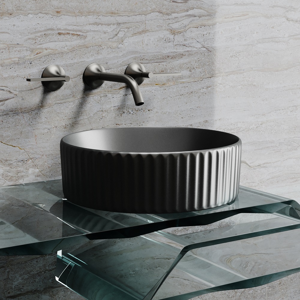 Раковина накладная Ceramicanova Element CN6057MDH 36x36x11.5 (темный антрацит матовый), без донного клапана