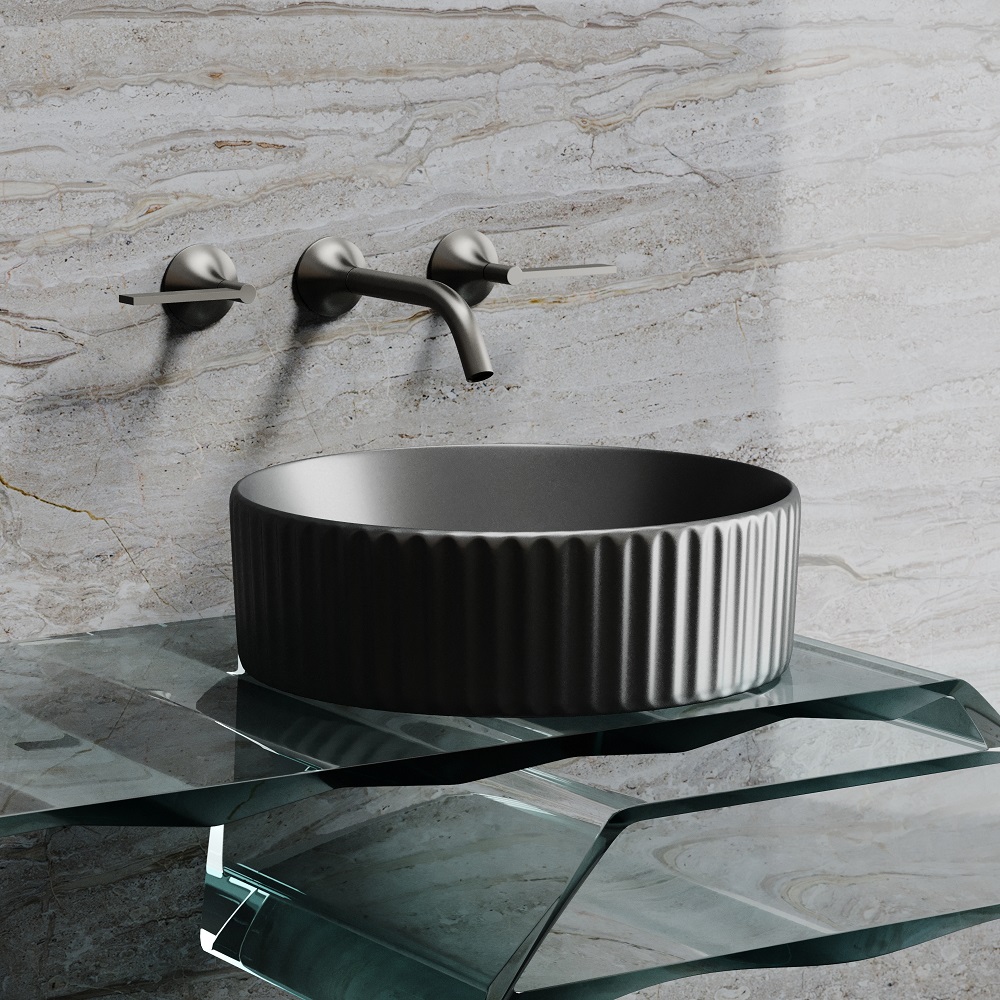 Раковина накладная Ceramicanova Element CN6057MDH 36x36x11.5 (темный антрацит матовый), без донного клапана