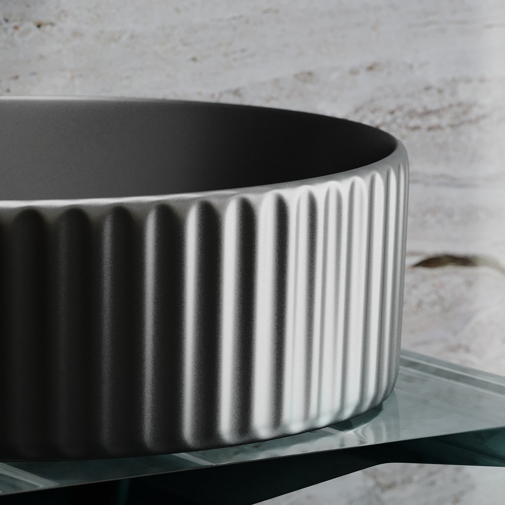 Раковина накладная Ceramicanova Element CN6057MDH 36x36x11.5 (темный антрацит матовый), без донного клапана