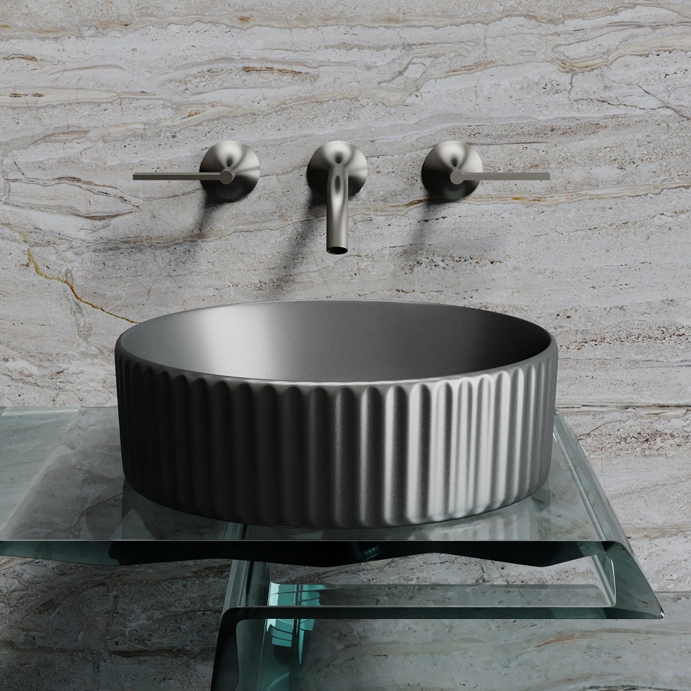 Раковина накладная Ceramicanova Element CN6057MDH 36x36x11.5 (темный антрацит матовый), без донного клапана