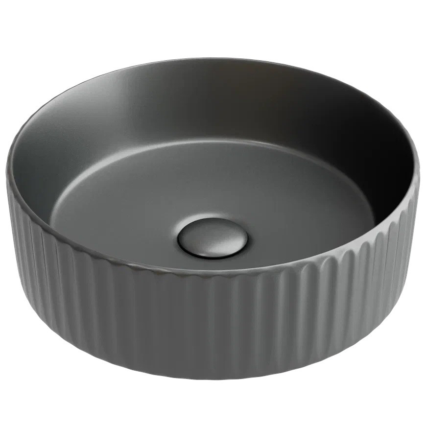 Раковина накладная Ceramicanova Element CN6057MDH 36x36x11.5 (темный антрацит матовый), без донного клапана