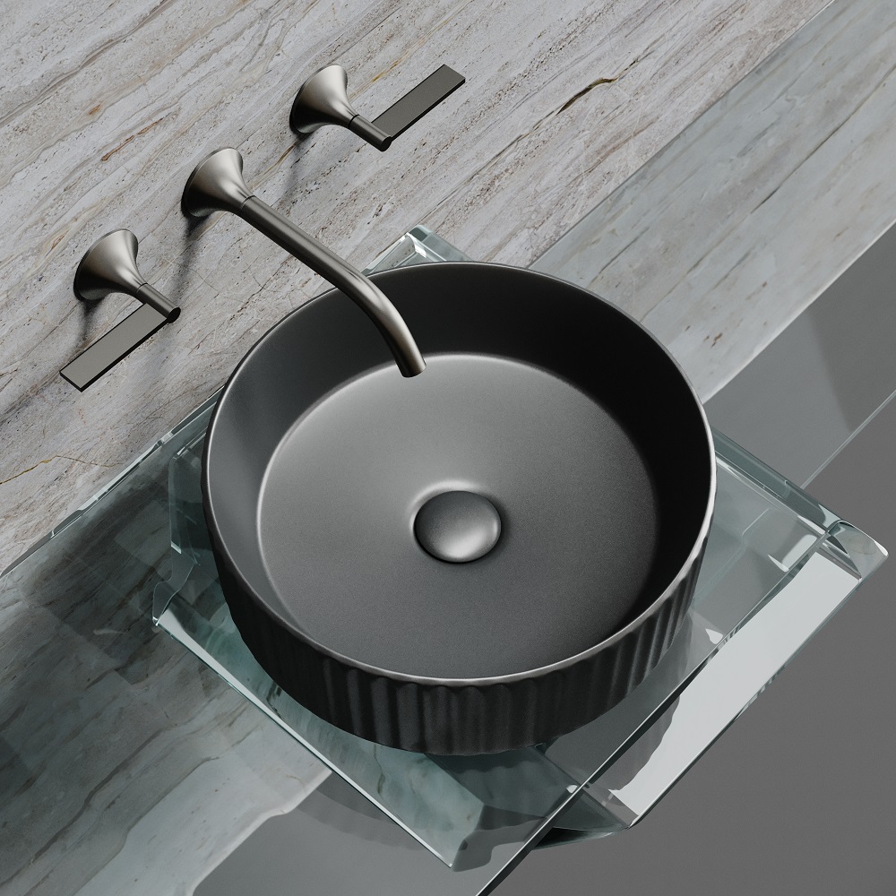 Раковина накладная Ceramicanova Element CN6057MDH 36x36x11.5 (темный антрацит матовый), без донного клапана