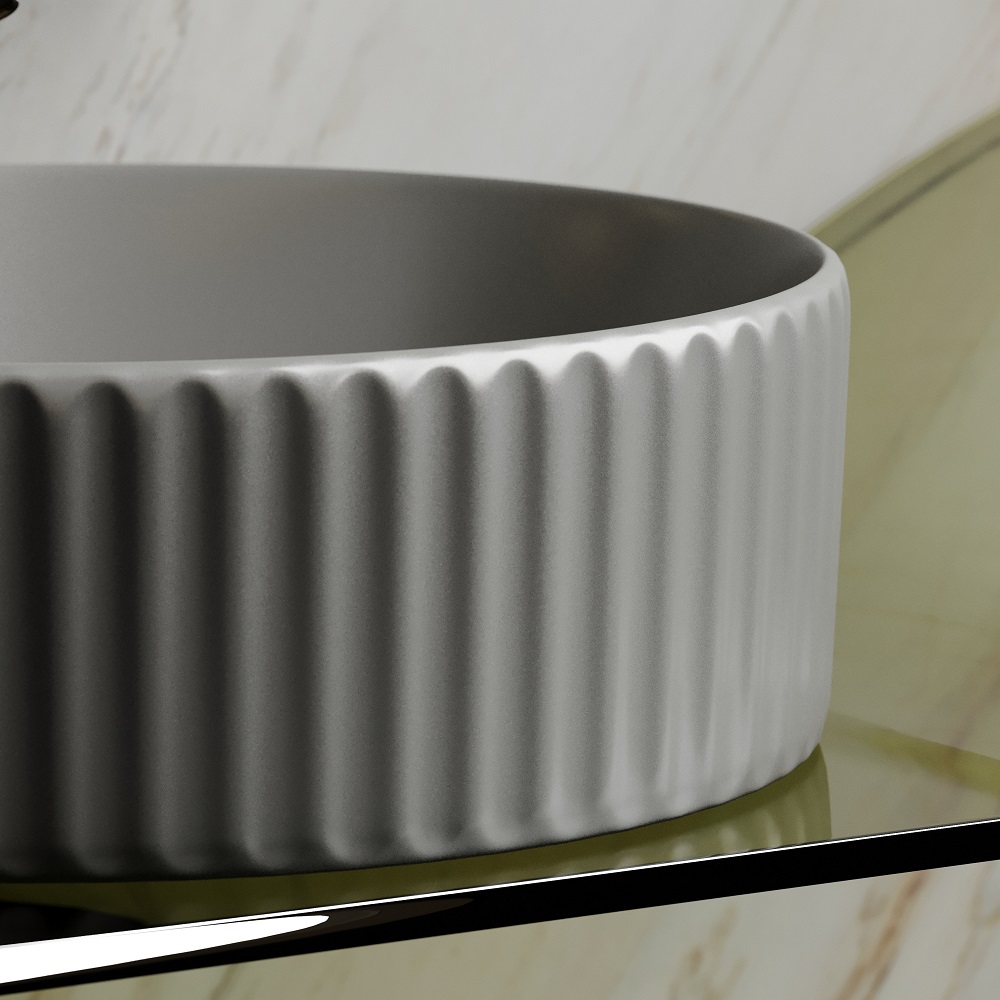 Раковина накладная Ceramicanova Element CN6057MH 36x36x11.5 (антрацит матовый), без донного клапана
