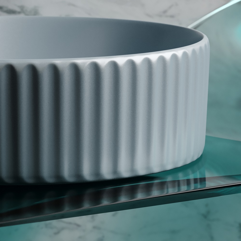 Раковина накладная Ceramicanova Element CN6057MHL 36x36x11.5 (серо-голубой матовый), без донного клапана