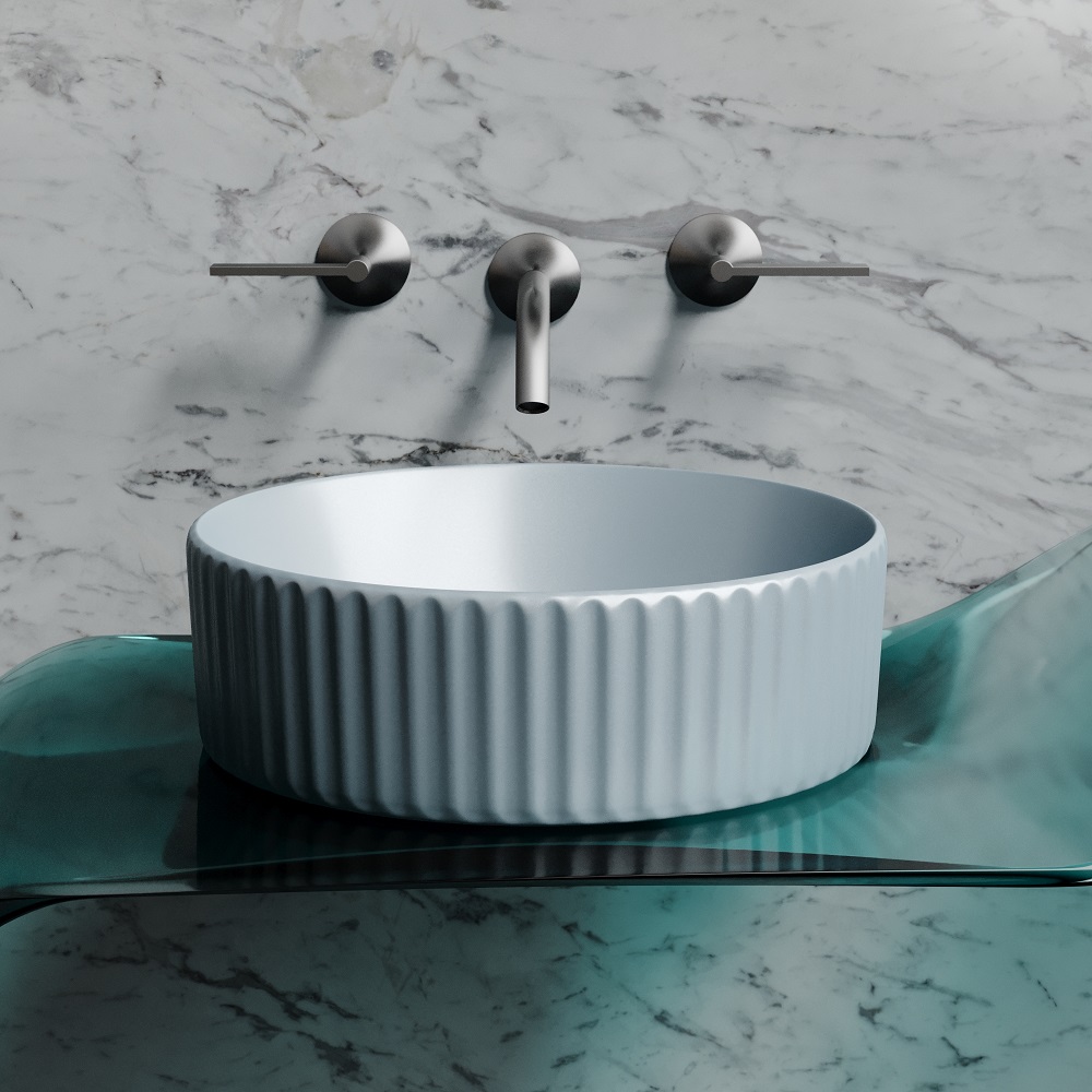 Раковина накладная Ceramicanova Element CN6057MHL 36x36x11.5 (серо-голубой матовый), без донного клапана