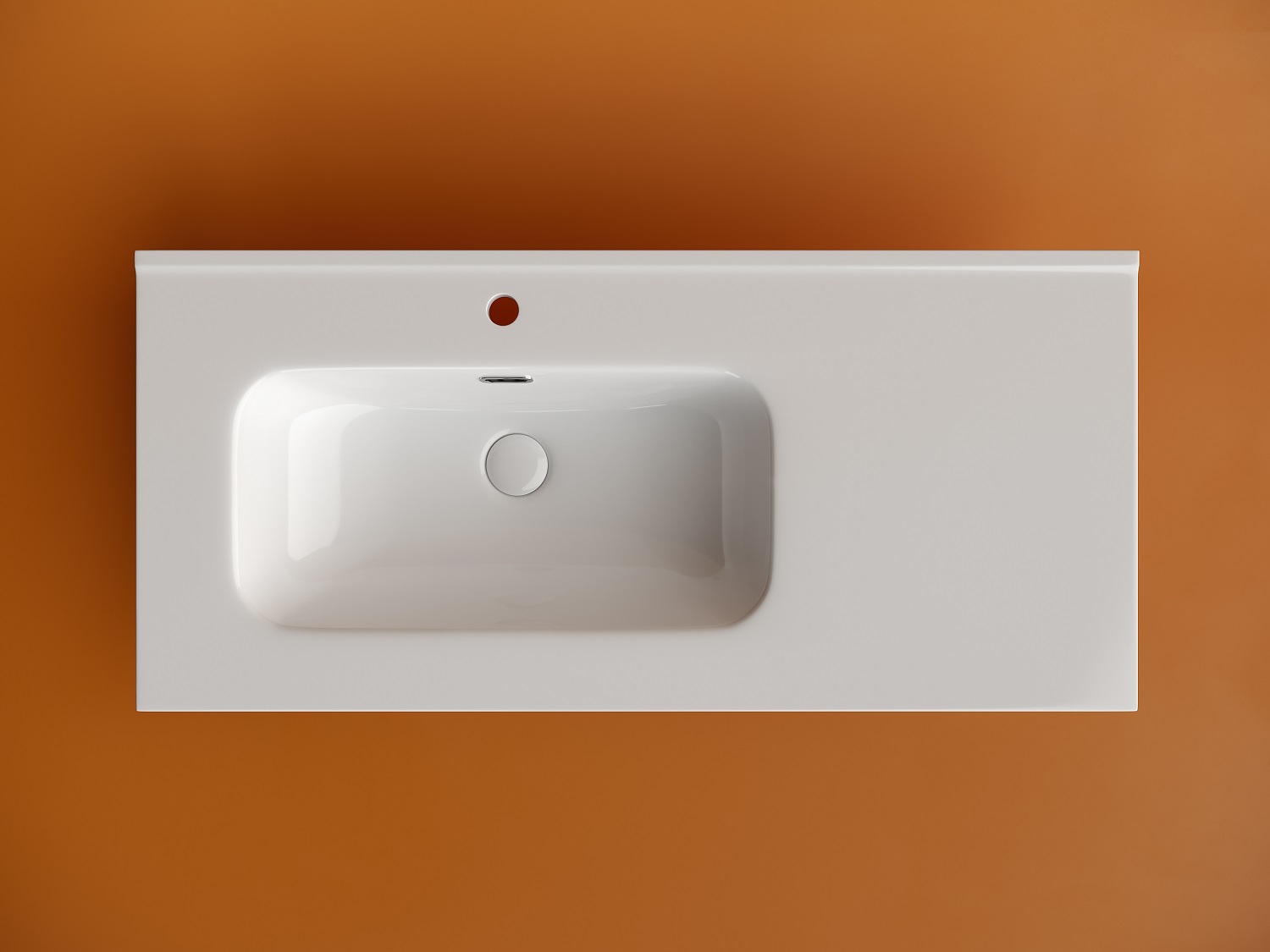 Раковина накладная Ceramicanova Element CN7003L 101x46.5 (белый), без донного клапана, левая