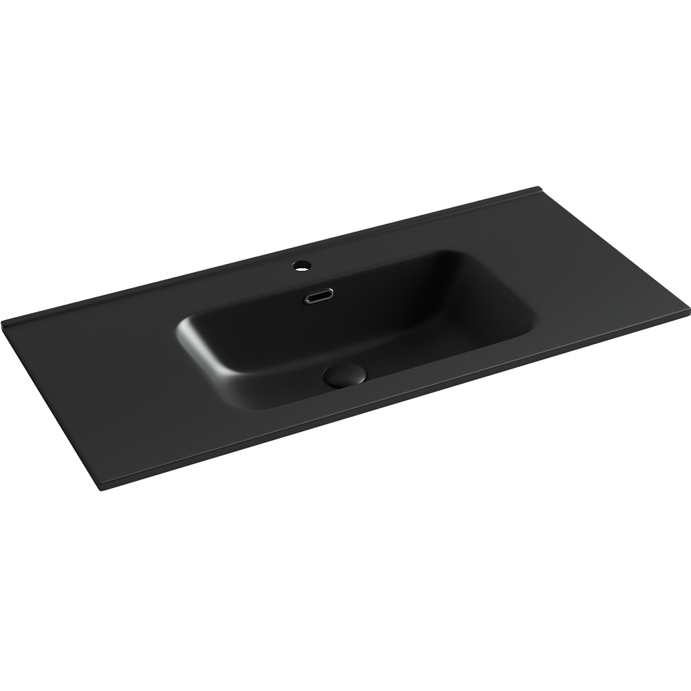 Раковина накладная Ceramica Nova Element CN7003MB 101x46.5 (черный матовый), без донного клапана