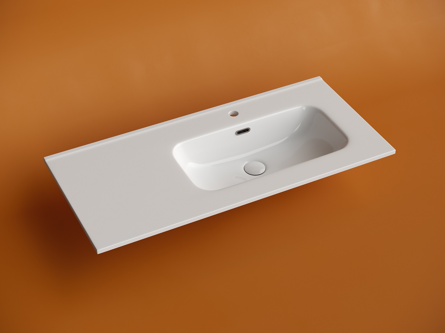Раковина накладная Ceramicanova Element CN7003R 101x46.5 (белый), без донного клапана, правая
