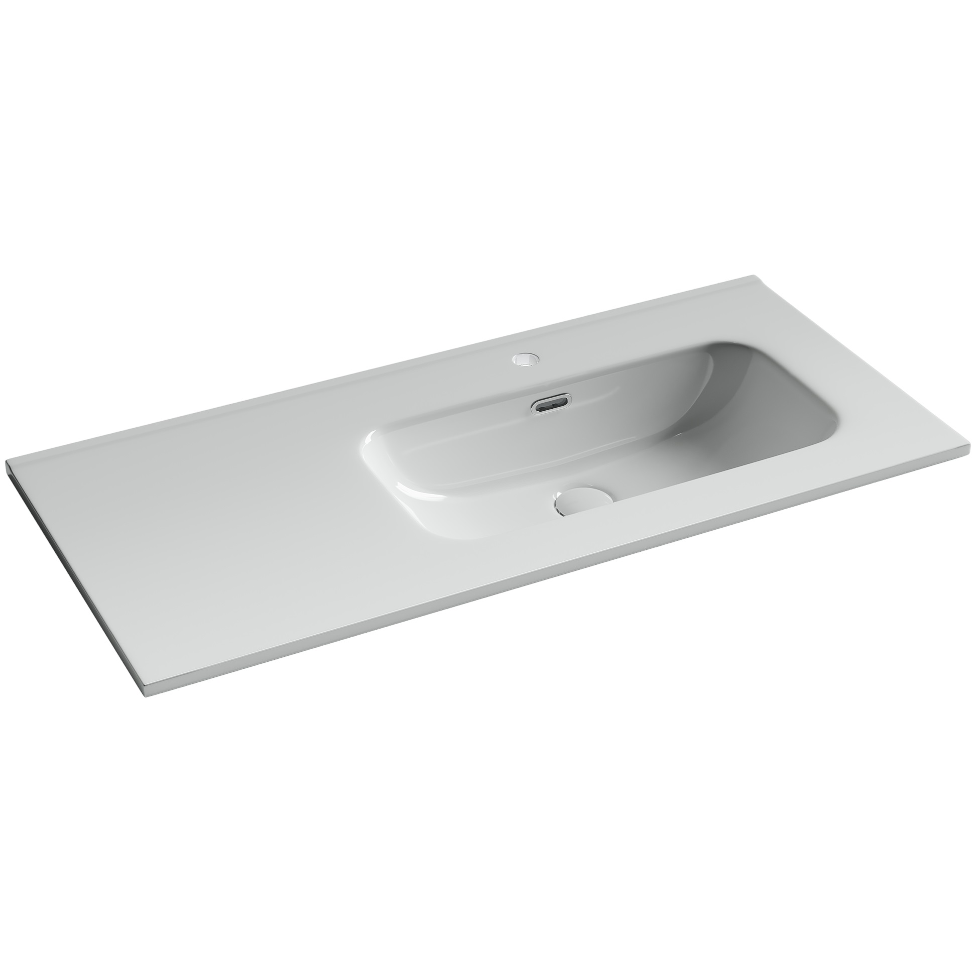 Раковина накладная Ceramicanova Element CN7003R 101x46.5 (белый), без донного клапана, правая