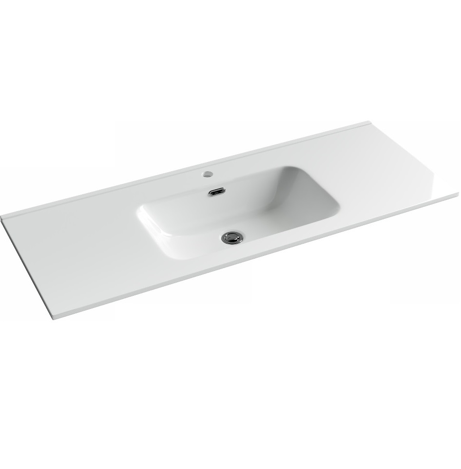 Раковина накладная Ceramica Nova Element CN7006 121x46.5 (белый), без донного клапана