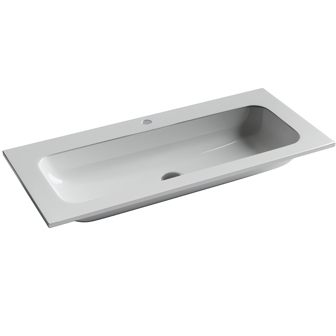 Раковина накладная Ceramica Nova Element CN7013 102x47 (белый глянцевый), без донного клапана
