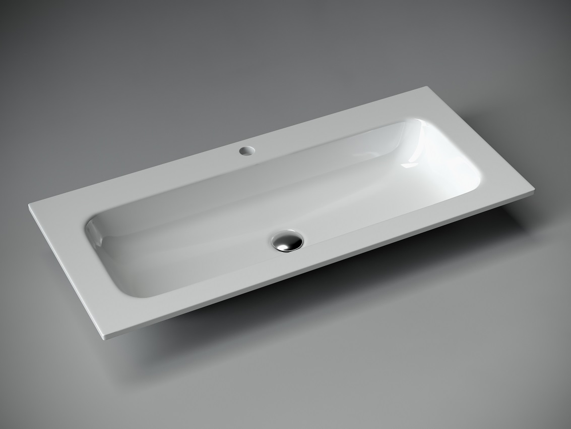 Раковина накладная Ceramica Nova Element CN7013 102x47 (белый глянцевый), без донного клапана