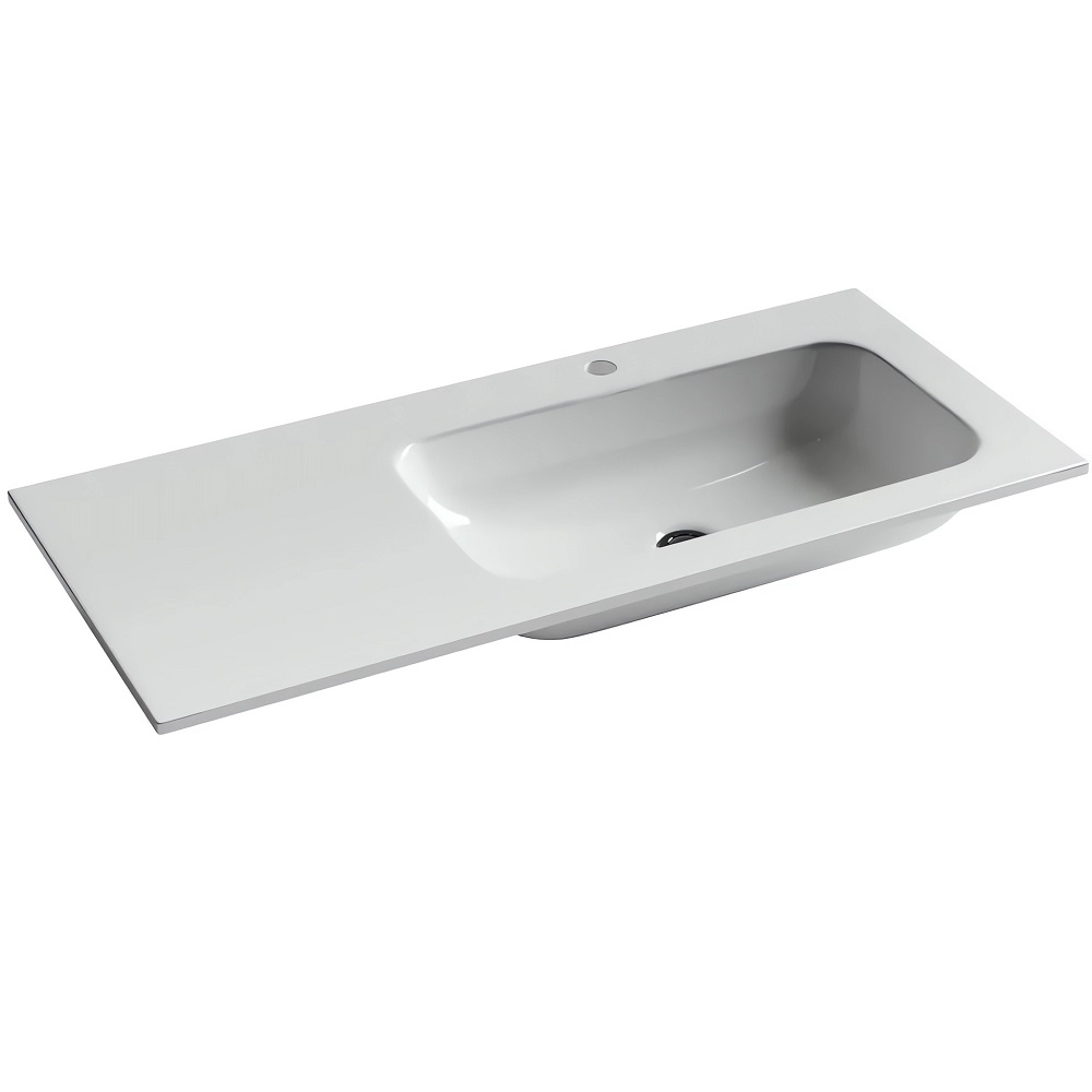 Раковина накладная Ceramica Nova Грация (Grace) CN7015 101x45.7 (белый глянцевый), чаша справа
