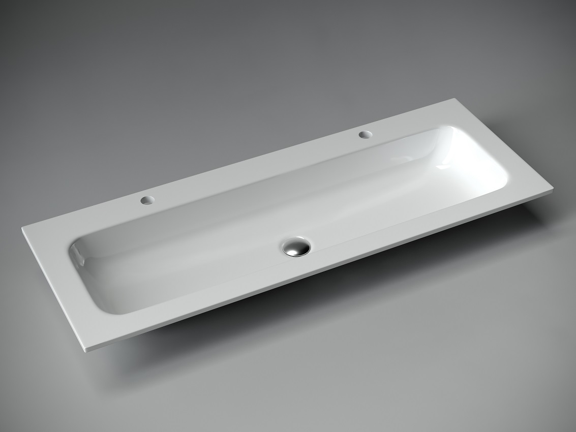 Раковина накладная Ceramica Nova Element CN7016 122x47 (белый глянцевый), без донного клапана
