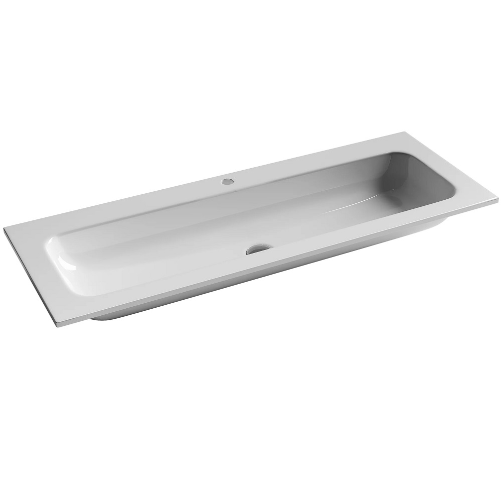 Раковина накладная Ceramica Nova Element CN7017 121x45.7 (белый глянцевый), без донного клапана