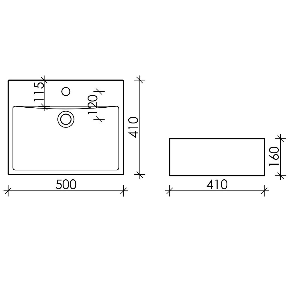 Раковина накладная Ceramica Nova Element CN6040 50x41(белый), без донного клапана