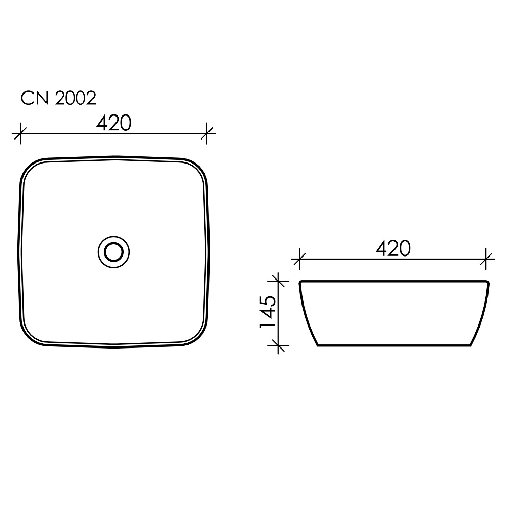 Раковина накладная Ceramica Nova Form CN2002 42x42 (белый), без донного клапана 