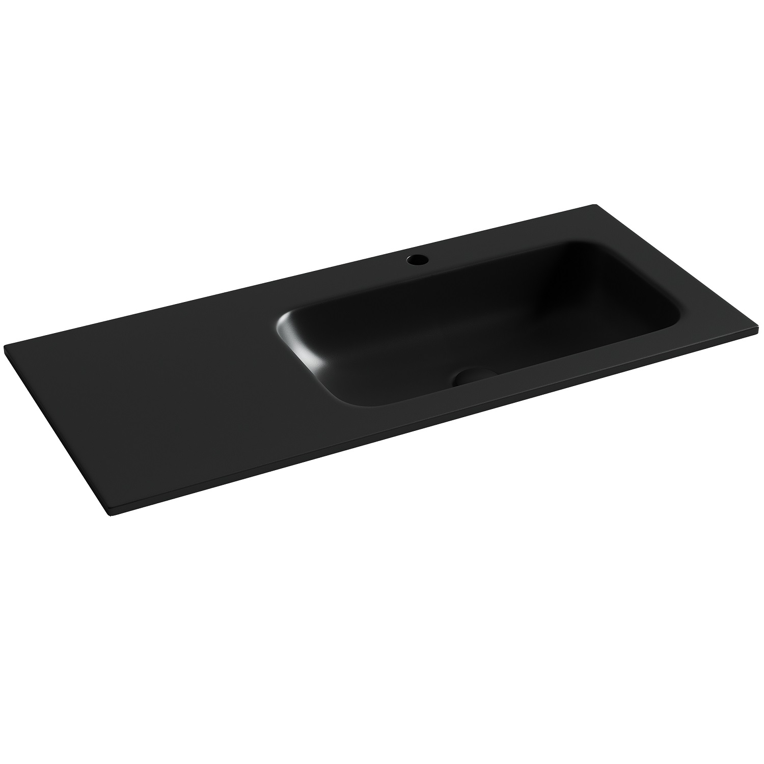 Раковина накладная Ceramica Nova Грация (Grace) CN7015MB 101x45.7 (черный матовый), чаша справа