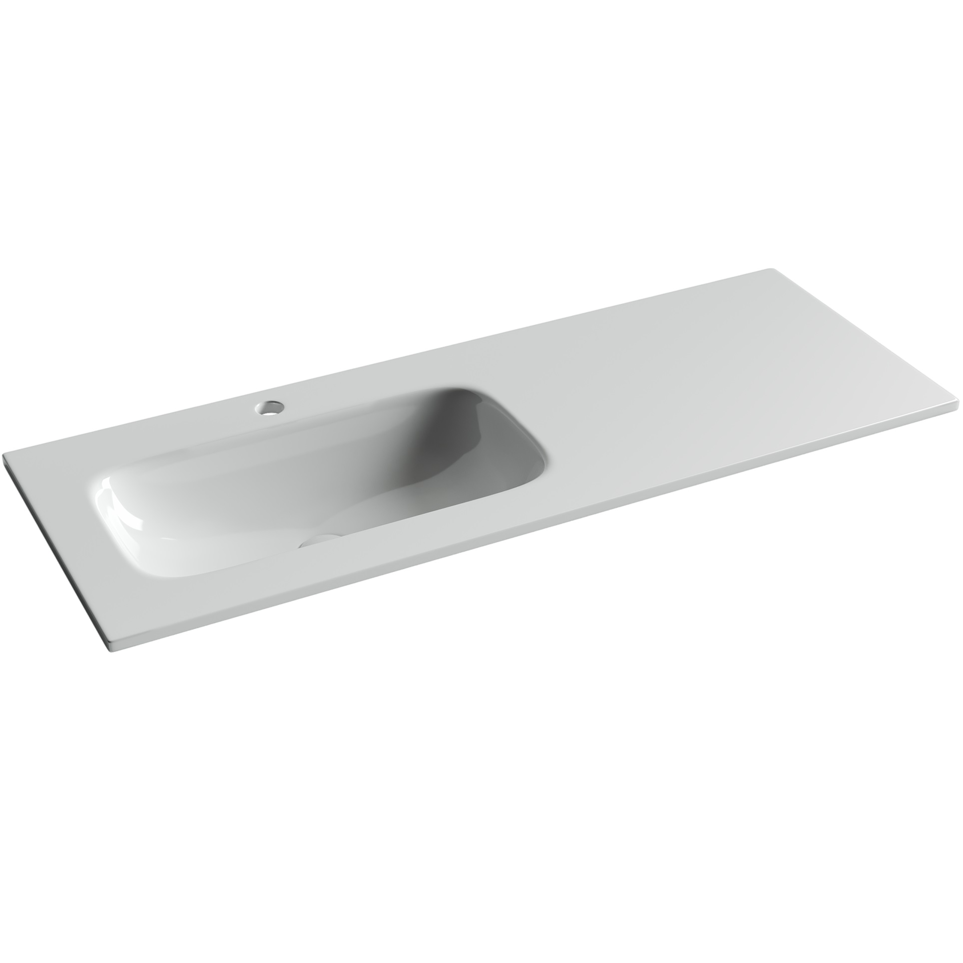 Раковина накладная Ceramica Nova Грация (Grace) CN7020 121x45.7 (белый глянцевый), чаша слева