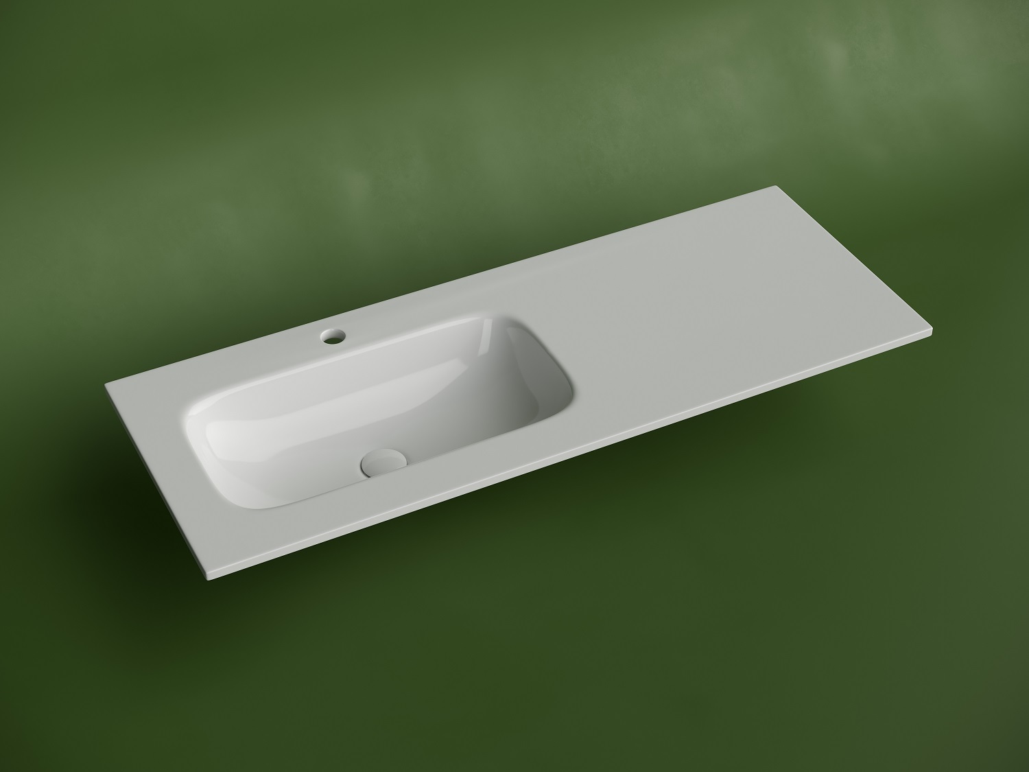 Раковина накладная Ceramica Nova Грация (Grace) CN7020 121x45.7 (белый глянцевый), чаша слева