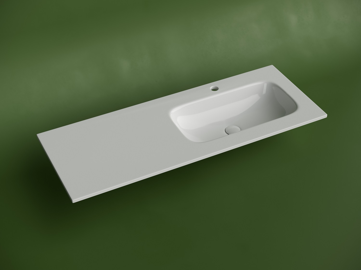 Раковина накладная Ceramica Nova Грация (Grace) CN7021 121x45.7 (белый глянцевый), чаша справа
