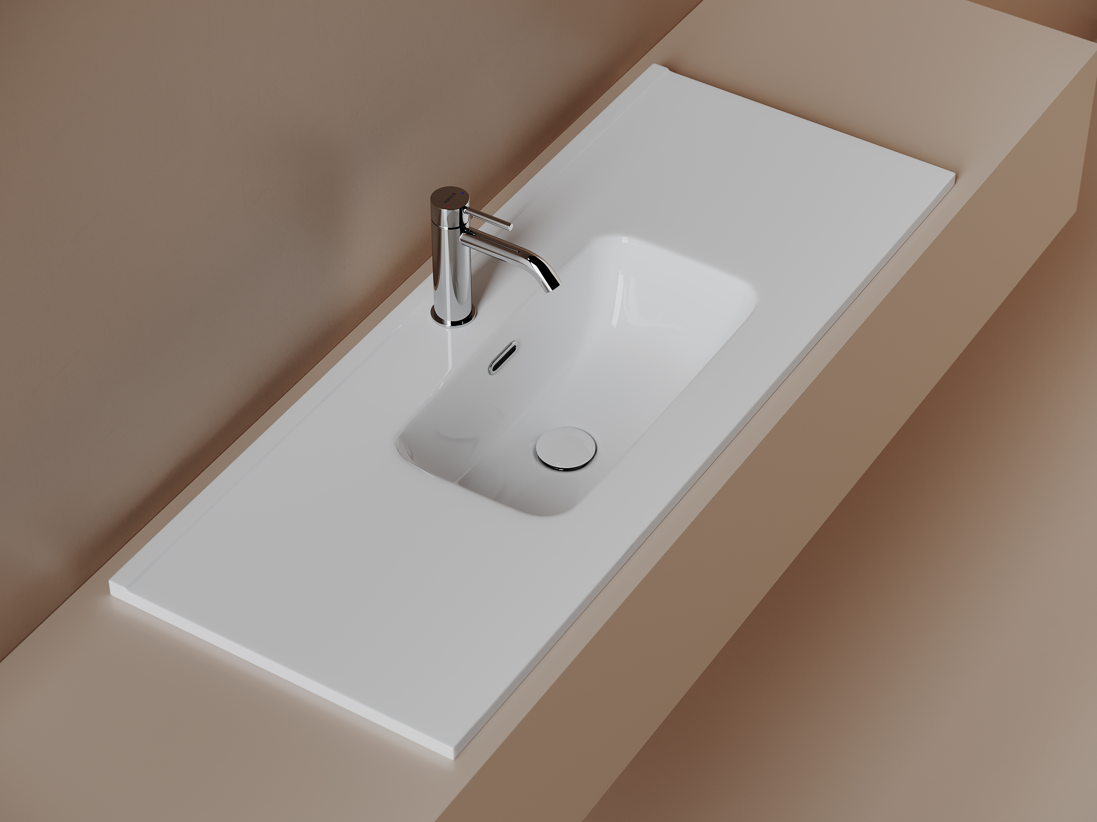 Раковина накладная Ceramicanova Compact (Компакт) CN7027 101x39.5x17.5 (белый глянцевый)