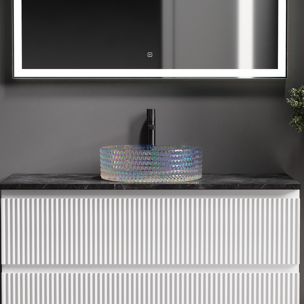 Раковина накладная Ceramicanova Cristal CN6059 36x36x11.2 (неон), без донного клапана