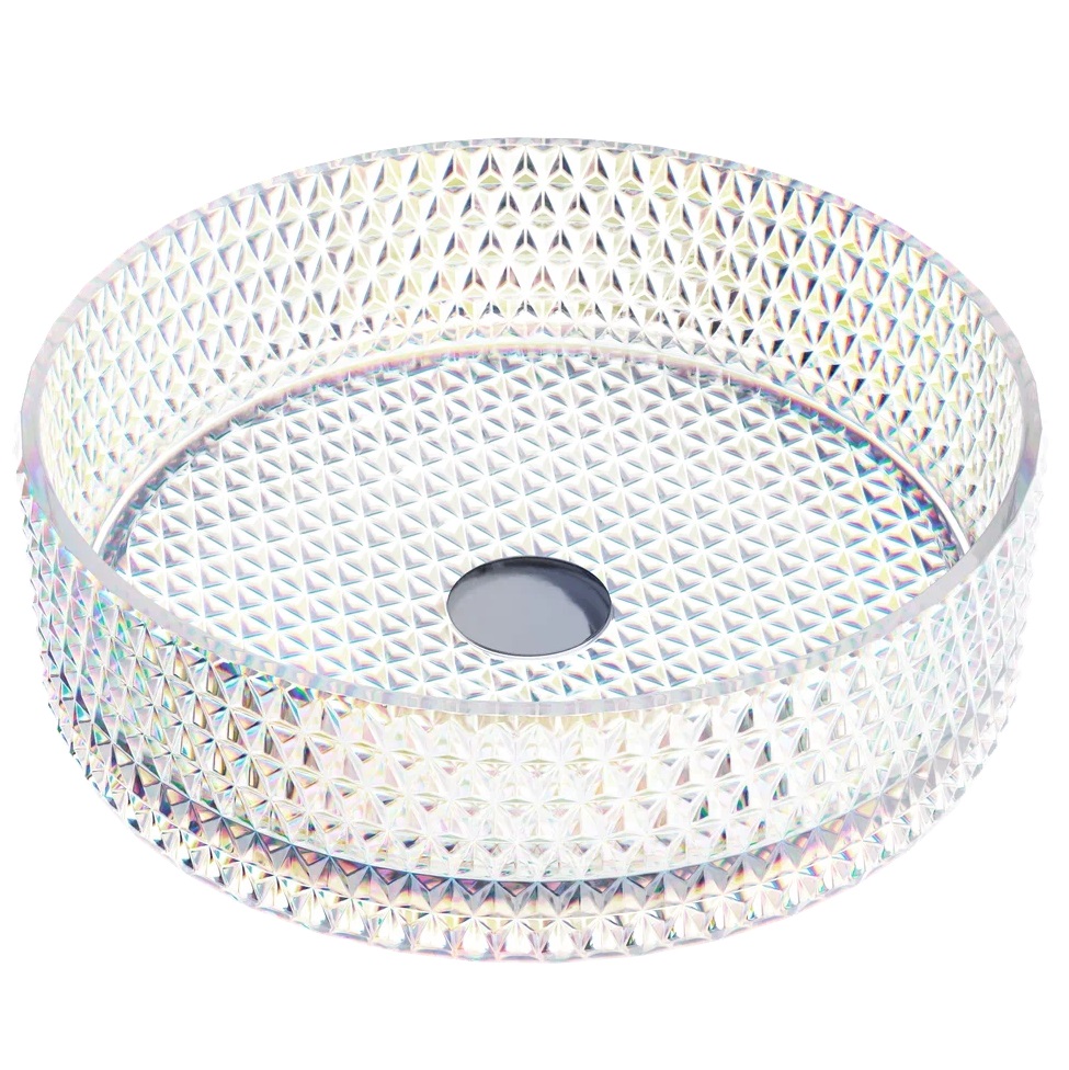 Раковина накладная Ceramicanova Cristal CN6059 36x36x11.2 (неон), без донного клапана