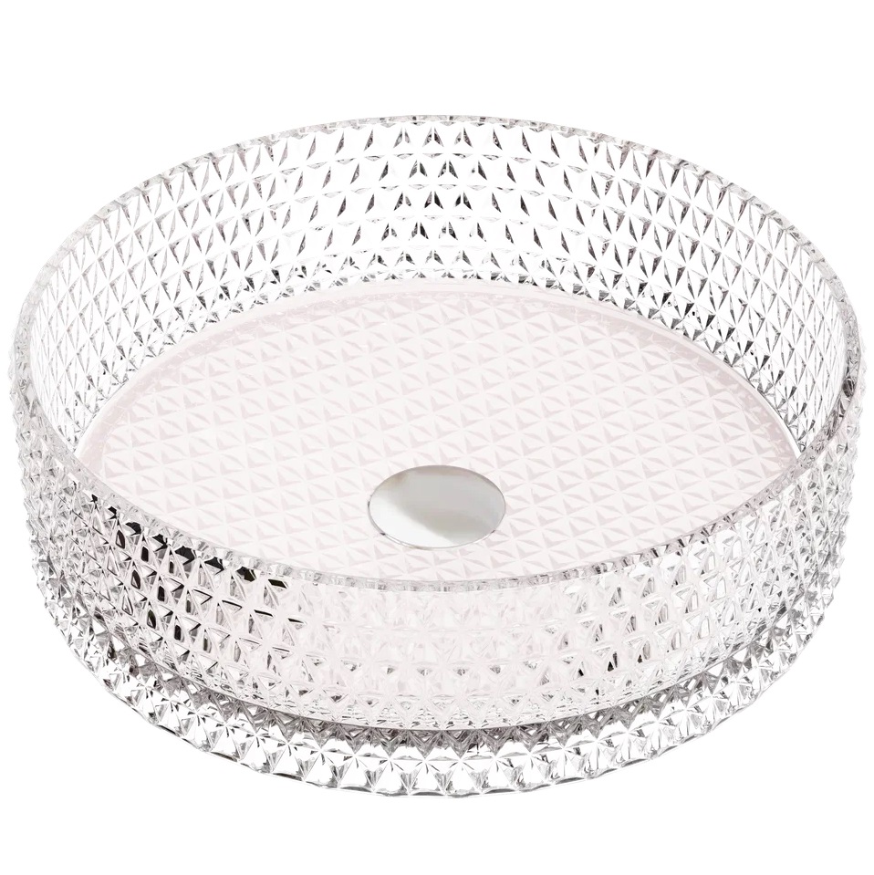 Раковина накладная Ceramicanova Cristal CN6061 36x36x11.2 (розовый), без донного клапана